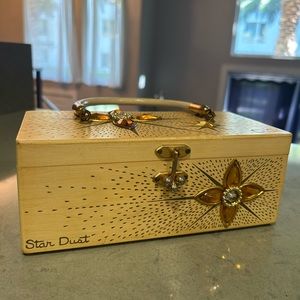 Rare mid century Collins of Texas wooden box bag “Stardust”